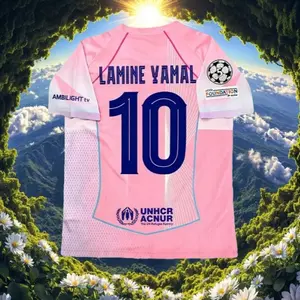 25/26 season pink new jersey fan version Yamal 10 football jersey