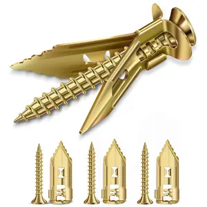 25 self drilling dry-type wall anchors with screw kit, high-quality galvanized manganese steel expansion screws, hollow walls do not require pre drilling, can accommodate shelves, TVs, cabinets weighing over 100 pounds