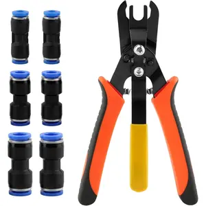 Air Line Removal Tool Kit, Air Hose Connector Removal Tool with 6 Blue Push to Connect Fittings 4mm 6mm 8mm, Carbon Hose Disconnect Pliers for 1/4" & 5/16" Fittings