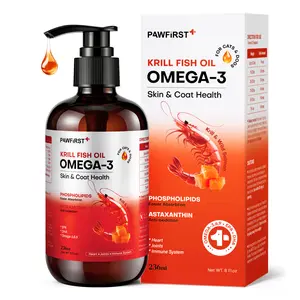 PawFirst Salmon & Krill Oil Omega-3 Supplement for Dogs & Cats – Wild Norwegian Salmon Oil with Antarctic Krill, EPA DHA Fatty Acids– Fish Oil for Skin, Coat, Shedding & Itching Relief (8 oz)