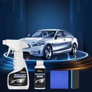 Headlight Restoration Kit, Yellowing Fog Scratch Care Cleaning Set, Car Light Surface Maintenance, Auto Headlamp Polishing Tool, Coating Agent