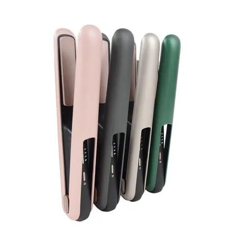 [Wavy Chic] Cordless 2-in-1 Hair Curler and Flat Iron - Battery Powered All-in-1 Dual-Use Compact Portable Curlers & Straighteners, Adjustable Heated Styling Tool for Frizz Control, Ideal Gift for Mothers
