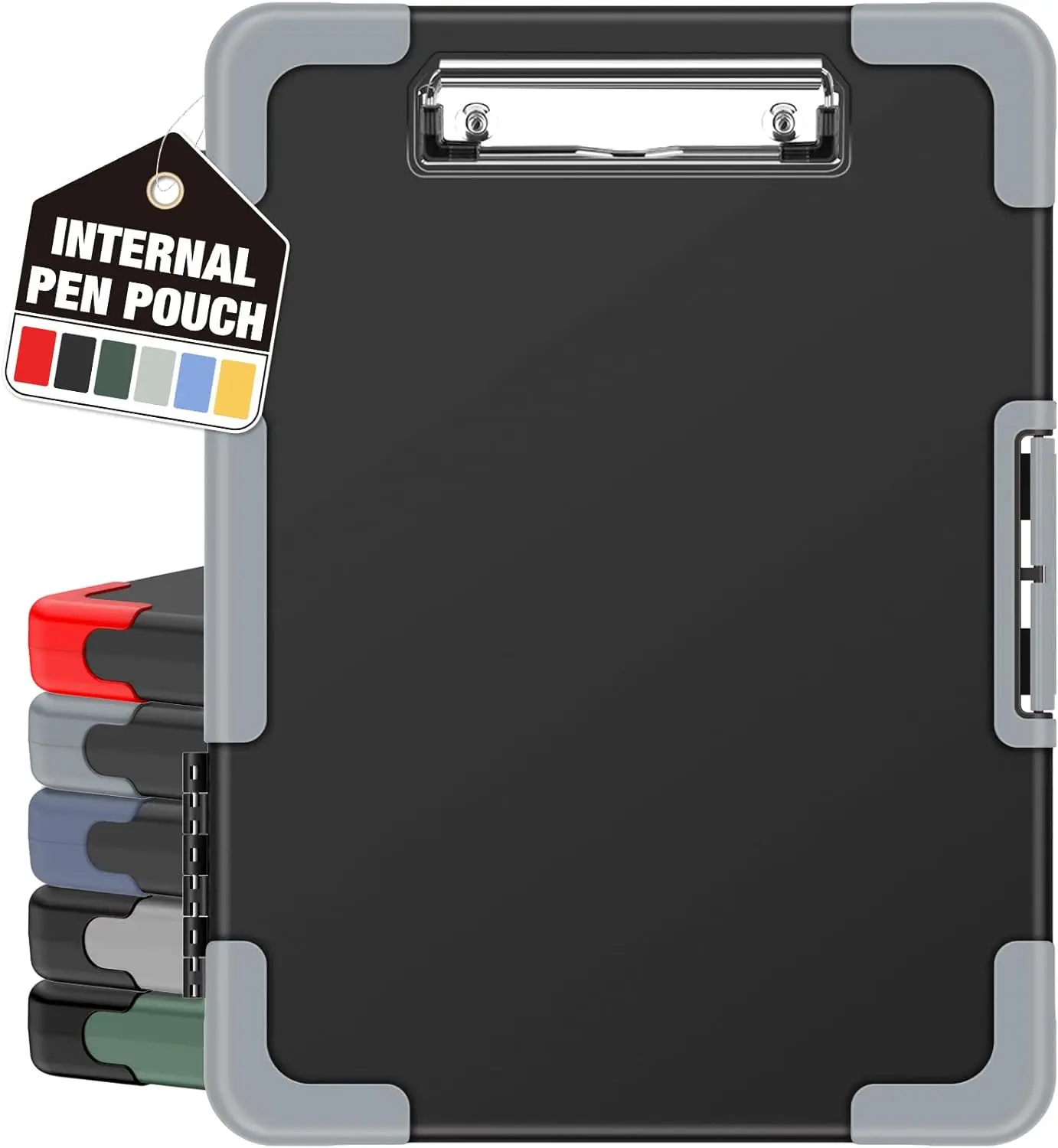 Toughest Clipboard with Storage Internal Pen Pouch Included Letter A4 Size Shockproof Heavy Duty Plastic Clip Boards 8.5x11” High Capacity Clipboards Box Case for Contractor Trucker Driver