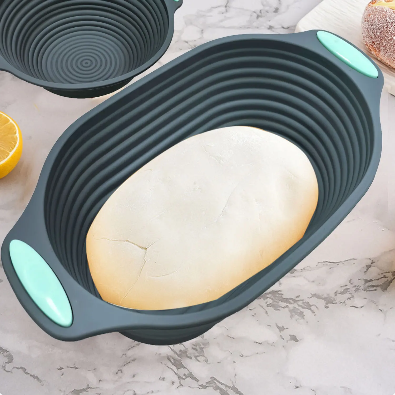 Silicone Bread Baking Set, 2 Counts/3 Counts Including Bread Basket & Silicone Brush, Household Baking Utensils for Home Kitchen, Sourdough Proofing Basket, Baking Tools, Baking Essentials