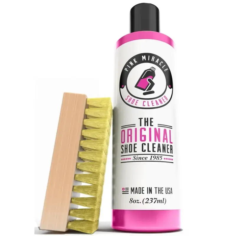 Pink Miracle Leather Upholstery Cleaner, 8 oz Bottle with Cleaning Brush - Home Care Household Supply