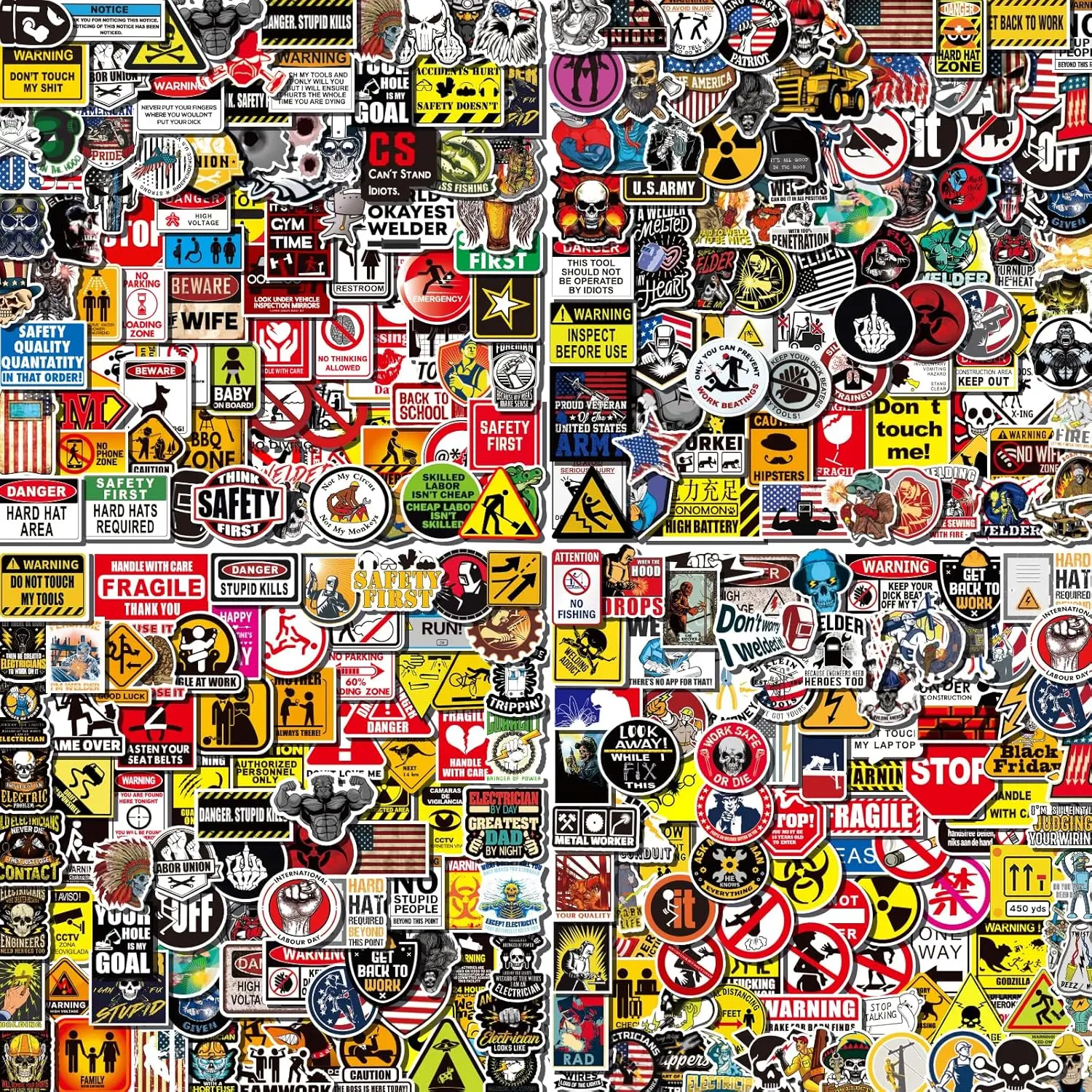 400 Pcs Waterproof 100% Vinyl Hard Hat Adhesive Decoration Stickers - Welding Stickers for Adults, Construction Use - Toys & Hobbies, DIY, Scrapbooking & Stamping, Decoration Sticker, Adhesive Stickers Stickers