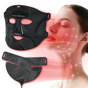 LED Face Mask Red Light Therapy Mask Wireless Rechargeable 7 Color Light Modes with 630nm NIR, Portable Facial Skincare Mask for Home Travel Jawline Firming Colorful Infrared graduation gift