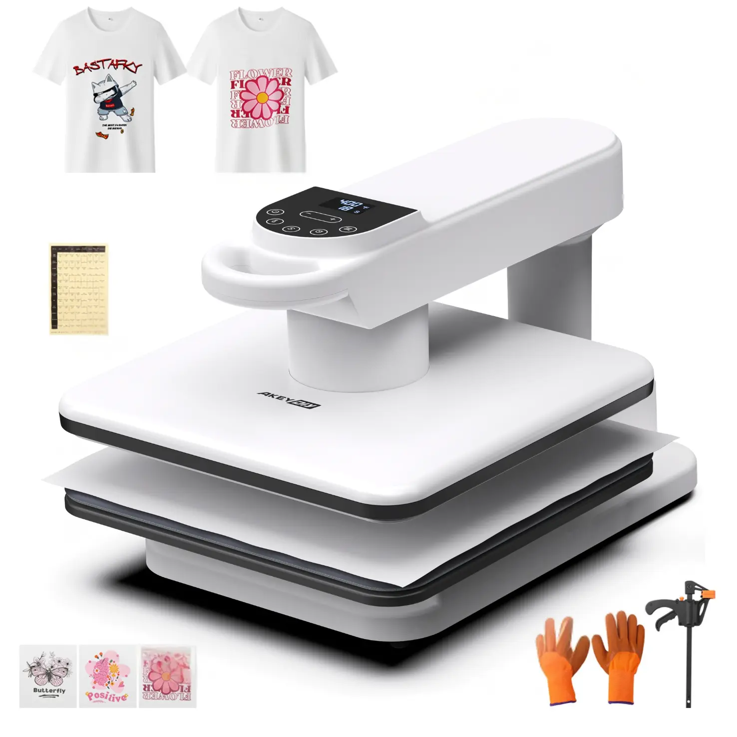 AKEYDIY Auto 360° Swing Away Heat Press Machine for T-shirts,Smart 15 x 15 Inch T-shirt Press Machine with Automatic Press Release Professional Digital,Automatic Heat Press Sublimation Fast and Uniform T-shirt Printing Machine