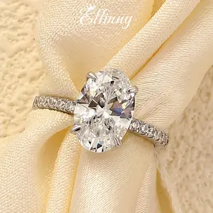 Effinny Classic 3.5ct Oval Cut Engagement Ring for Women, 5A Cubic Zirconia promise Ring In Sterling Silver Outdoorfun