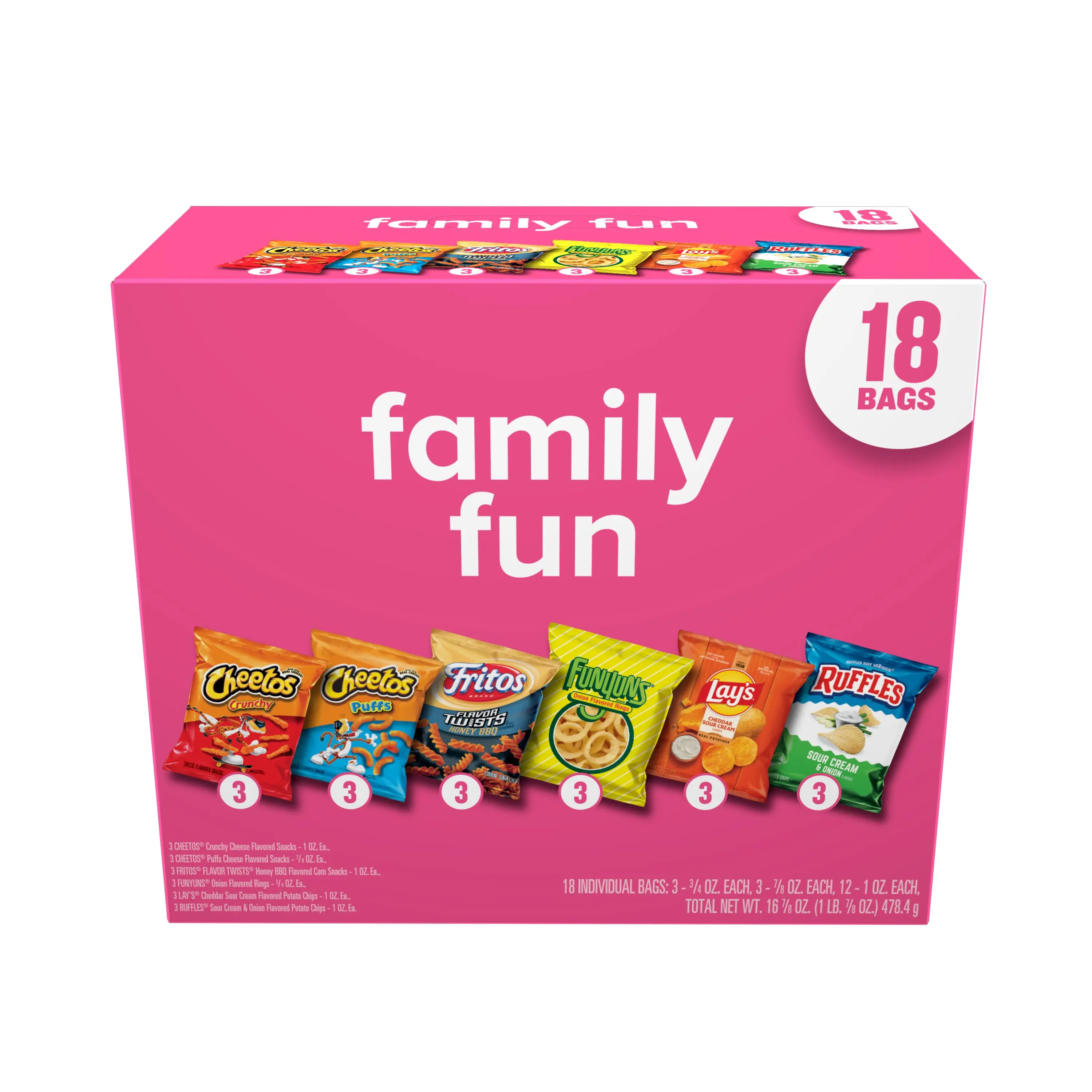 Frito Lay Family Fun Variety Pack Snacks Chips, 18 Pack Frito Lay Family Fun Variety Pack Snacks Chips, 18 Pack