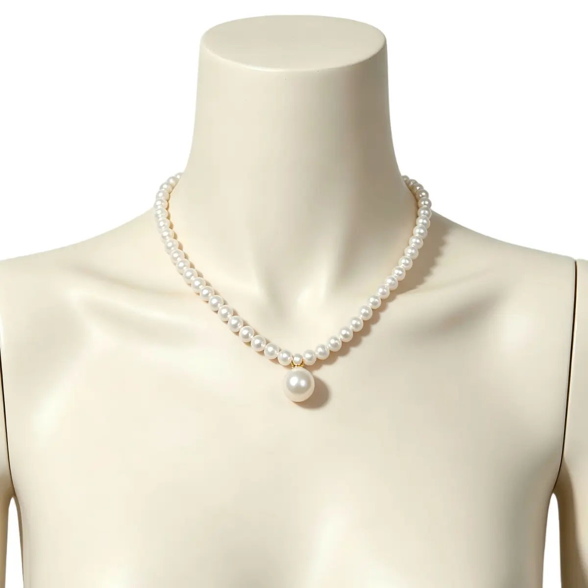 Women's Elegant White Imitation Pearl Choker Necklace with Dangle Pendant - Fashion Costume Jewelry for Parties, Wrap Neck Jewelry, A Pearl Necklace