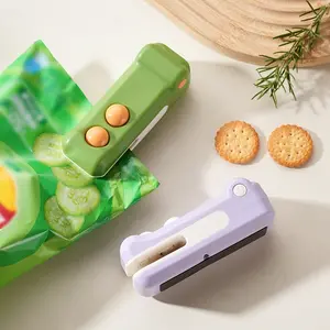 Portable Mini Sealing Machine, Rechargeable Handheld Heat Sealer for Thin Plastic Bags, Dual Function Bag Opener & Sealer