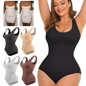 Women's  Tummy Control Butt Lift Shapewear Bodysuit Basic Comfortable Crew Neck Square Neck Camisole Sleeveless Womenswear for Daily Wear, Plus Size Clothing Comfortable Undergarment Tightening body shapewear