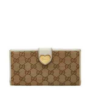Pre-owned GUCCI Canvas Small Leather Goods GG Long Wallet