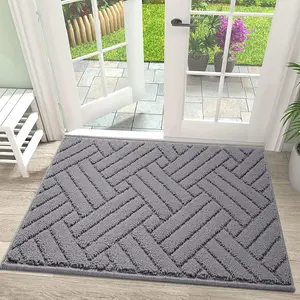 Door Mat Indoor Doormat, Entryway Rug Door Mats Non-Slip Rubber Backing, Low-Profile Entrance Rugs, Absorbent Resist Dirt Doormats Machine Washable Inside Floor Door mat,Grey 20"x31.5" multipurposefloormat