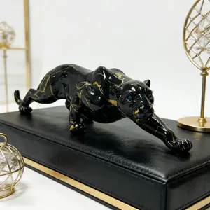 Resin Leopard Sculpture, Multifunctional Animal Theme Statue, Indoor Outdoor Decor, Home Decor Accessory, Perfect for Christmas, Thanksgiving, Valentine's Day