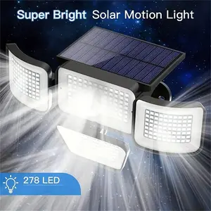 SLSSQHZ 1pc 278 LED Solar Outdoor Wall Light, With 278 Super Bright LEDs, Solar Motion Sensor Light, Rating, 3 Lighting Modes, Suitable For Garden Fence Doors And Garage Passages