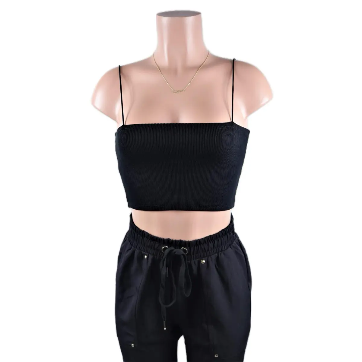 Another Basic Crop Top seamless tops Fitted Ribbed Tube Cotton Spandex Casual Womenswear
