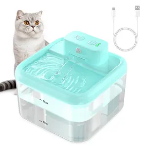 Cat Water Fountain Cordless  Operated Indoor Wireless Automatic Dispenser For Cats Drinking With Motion Sensor Multiple And Dogs