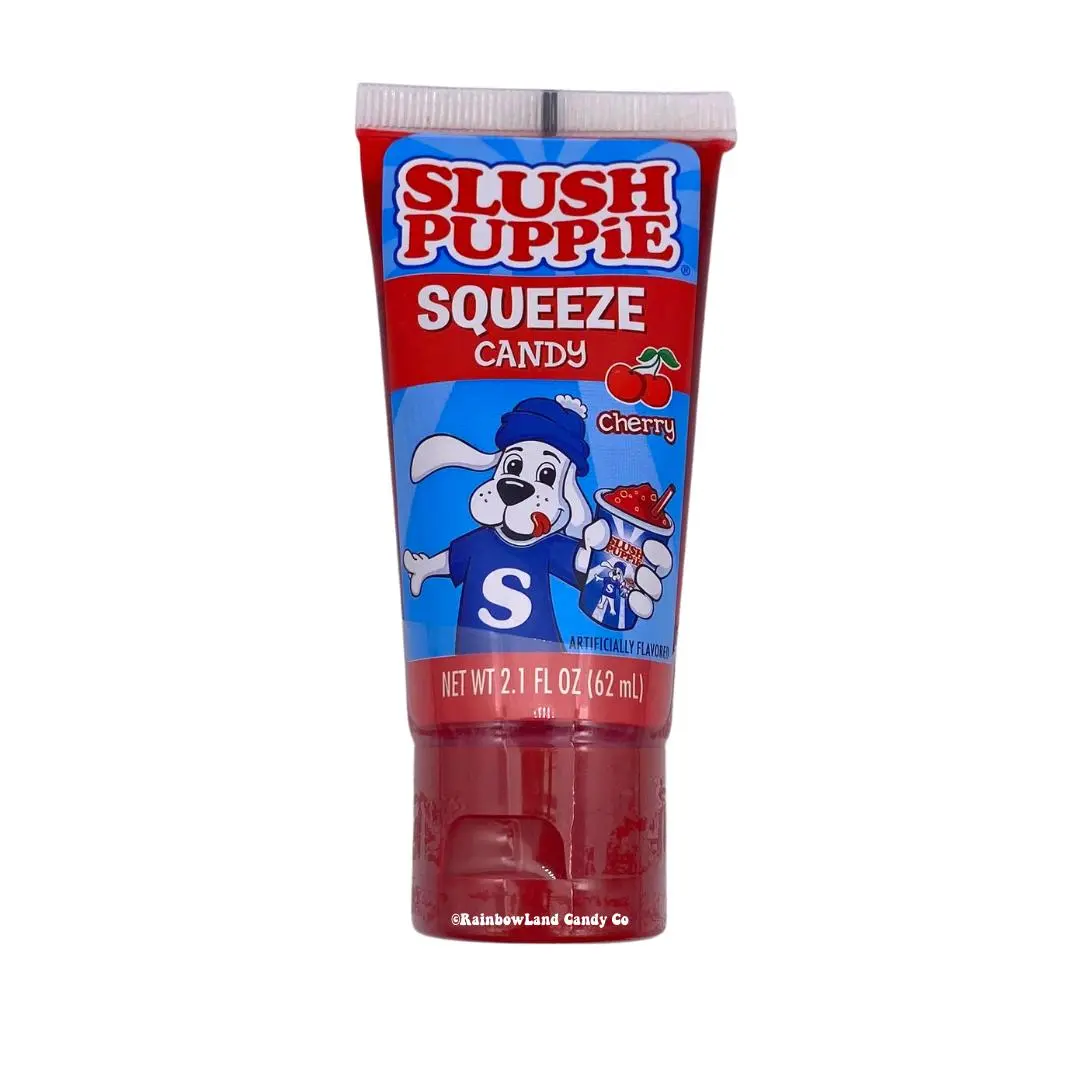 Slush Puppie Squeeze Candy Tube | Blue Raspberry or Cherry Flavor | One Tube