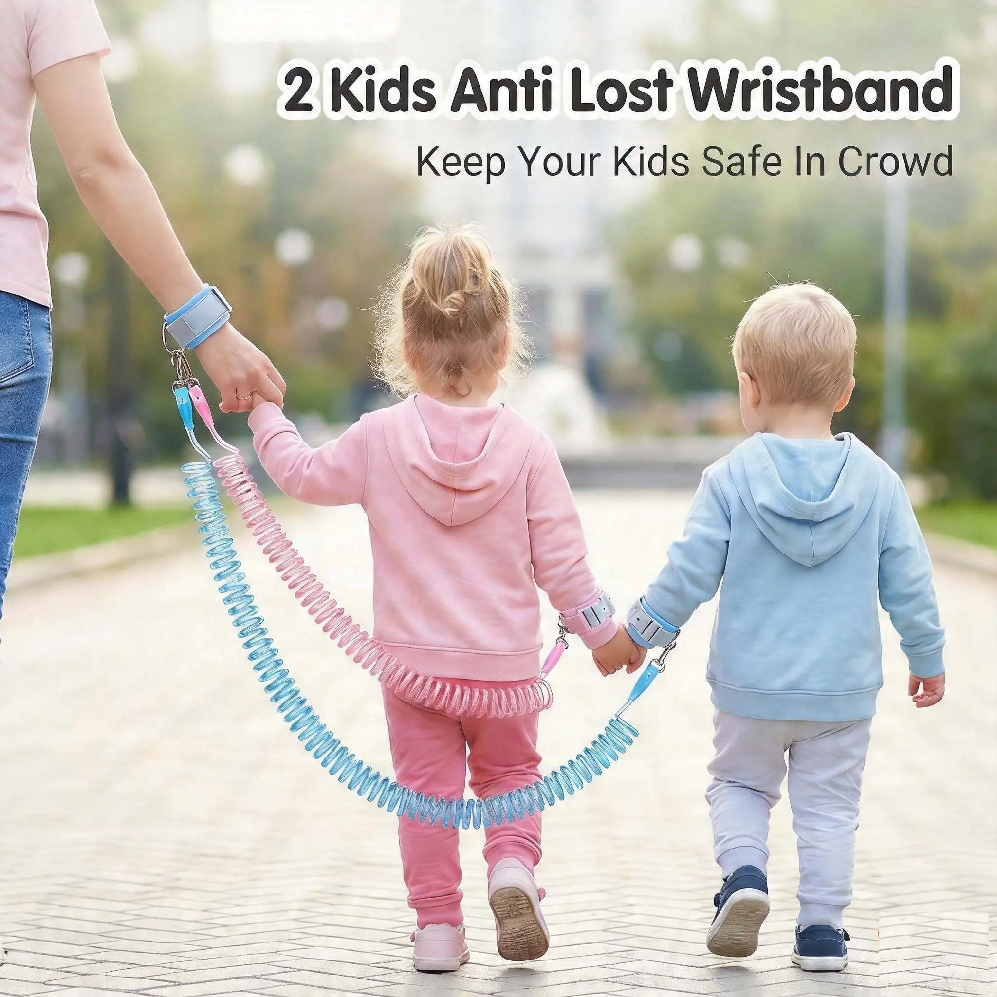 Toddler Safety Harness and Anti-Lost Leash, Soft Breathable Wrist Link with Adjustable 360-Degree Rotating Strap for Kids, Airports & Busy Streets, 360-Degree Rotatable, Unisex, Amusement Parks
