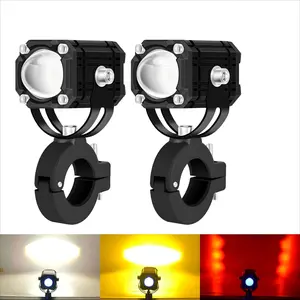 2PCS Motorcycle LED Auxiliary Headlight Work Light High and Low Beams Super Bright Spotlight Driving Fog Lamp Universal Waterproof Compatibility