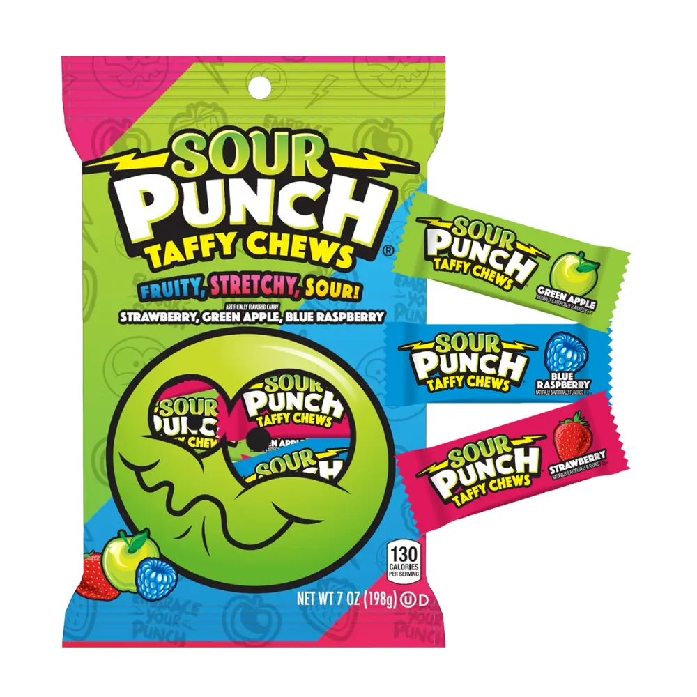 Sour Punch Chews Individually Wrapped Candy Chews - 7oz Bag Sour Punch Chews Individually Wrapped Candy Chews - 7oz Bag