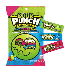 Sour Punch Chews Individually Wrapped Candy Chews - 7oz Bag