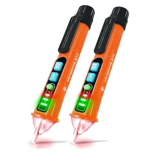 Tester, Non Contact  Tester Detector, Electric Electricity Tester Pen, Dual Range AC 12V-1000V/48V-1000V, Live Wire Tester with LED Flashlight, Buzzer(2 Pack Orange)