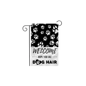 "Welcome" Dog Hair Garden Flag 12"x18"