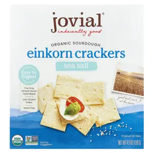 Jovial Organic Sourdough Einkorn Crackers, Sea Salt, 4.5 oz (128 g)