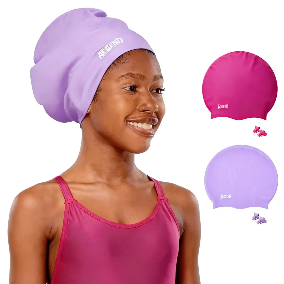 Kids Extra Large Swim Cap for Long Hair, Swimming Caps for Boys Girls Youth, Big Swim Hat for Long Thick Curly Hair & Dreadlocks Braids Weaves Afro Hairstyle summervibes summerwins,travel essentials,camping essentials