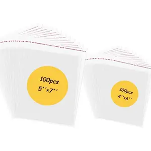 200 count Cookie Bags, Clear Self Sealing Cellophane Bags 4x6, 5x7 Inches, for Packaging Cookies, Candy, gifts and Products