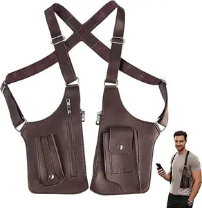 Premium Leather Anti-Theft Hidden Underarm Bum Bag - Security Pouch with Hidden Pocket, Adjustable Straps, Water-Resistant, Durable, Lightweight, Comfortable Carry Bag for Travel, Daily Commute