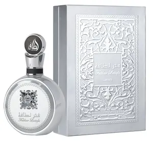 Lattafa Fakhar Platin Platinum Eau de Parfum - 100ml Single Item Masculine Fragrance with Lavender, Incense, Bergamot, Guava Notes, Smoky Depth, Wood, Modern Vibes, Crystalline Clarity