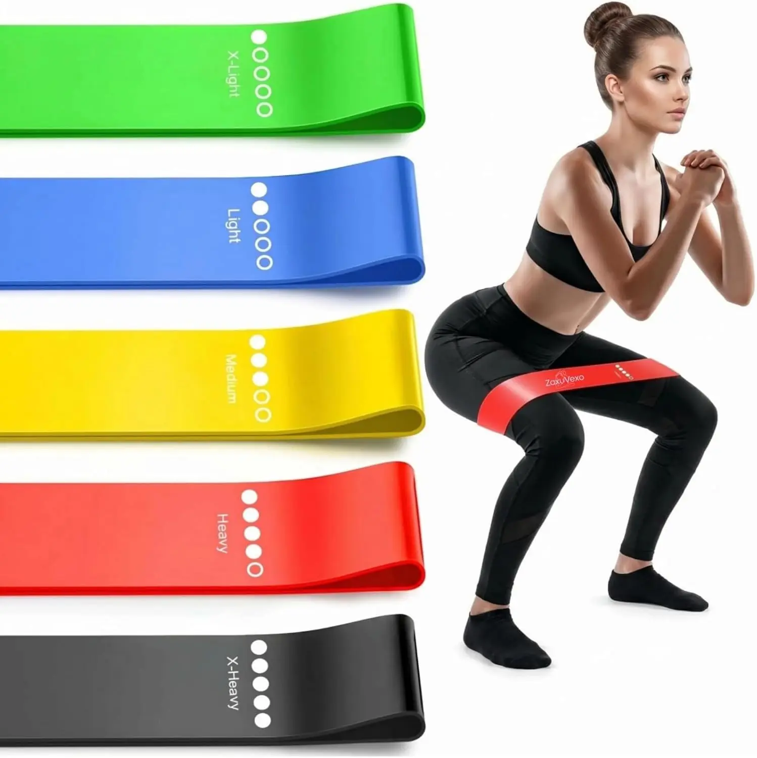 Resistance Bands for Working Out, Elastic Exercice Loop Bands for Physical Therapy, Yoga Starter Set of Stretch Bands for Booty Legs, Pilates Flexbands