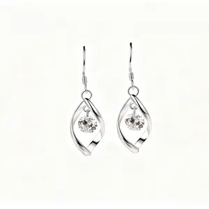 Zircon Reduction Silver Earrings