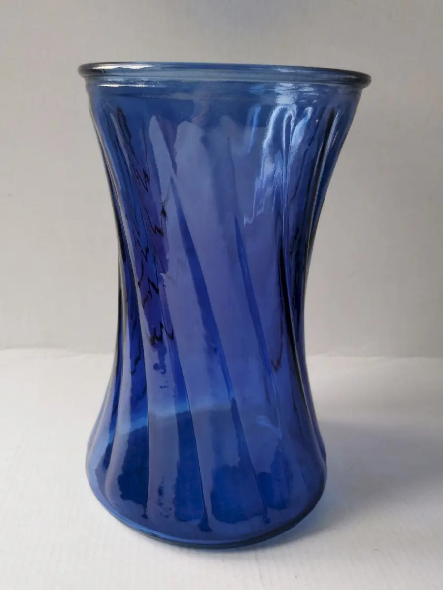 Cobalt Blue Gathering Vase - Home Decor Accent for Wall Display, Room Decoration Piece