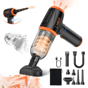 MECO ELEVERDE Compressed Air Duster 4in1 Mini Vacuum 110000RPM Electric Air Blower 16000PA Keyboard Cleaner with LED Light 300ml Dust Bin Handheld Vacuum for PC Computer