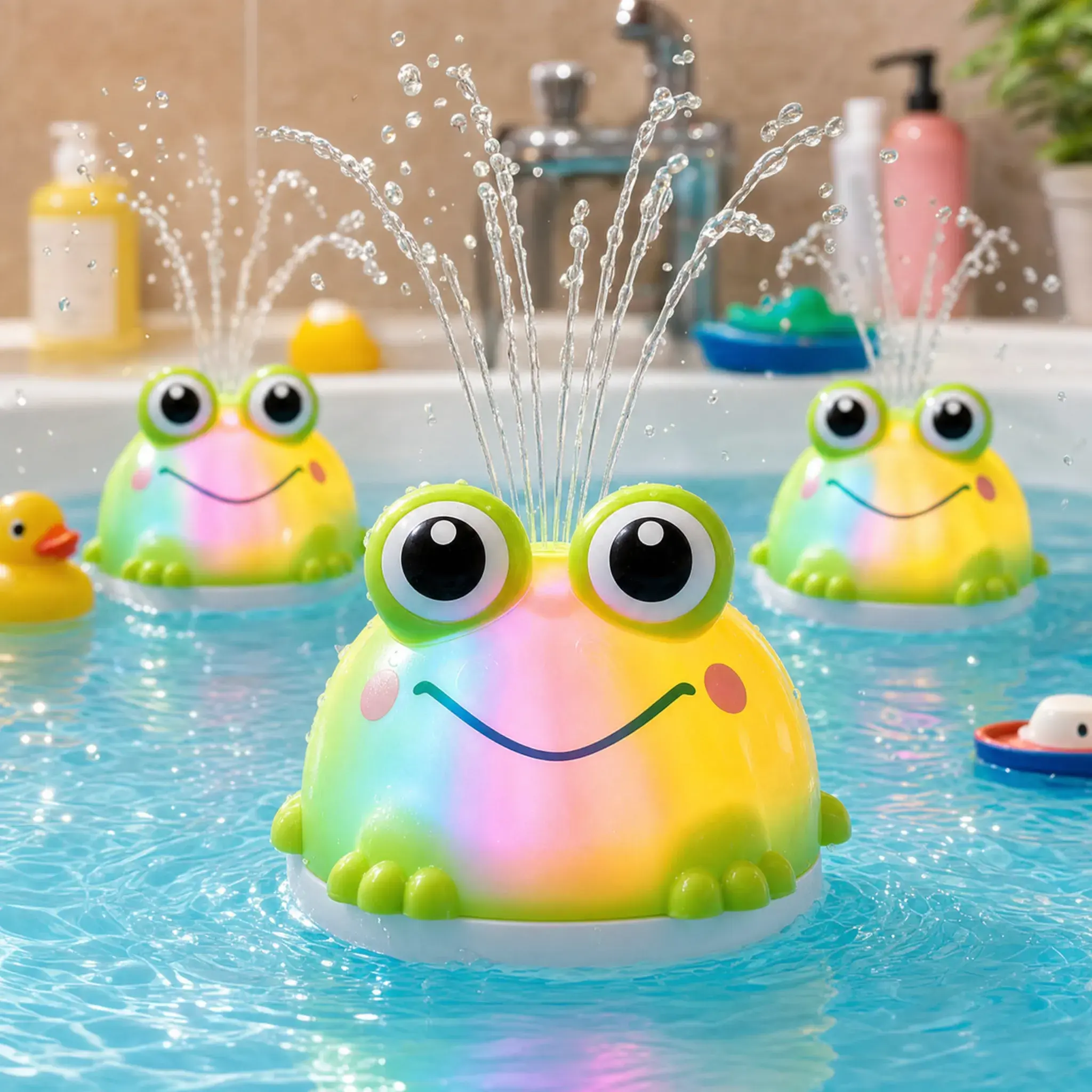 Toddler Bath Toys for Kids Ages 1-3, Stocking Stuffers for Babies 6-12-18 Months, Light Up Bath Toys,  Bath Toy Sprinkler Toddler Birthday Bathtub Water Toy for 1 2 3 Year Boy Girl Gifts