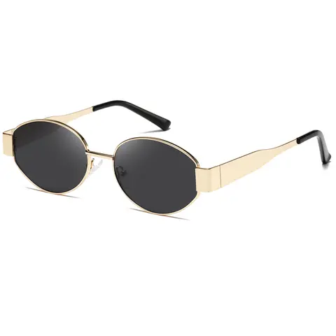KIMORN Women's Slim Oval Metallic Alloy Casual Stylish Glasses - UV400 UVA/B Block Sun Shield, Tinted Lenses, Glare Guard, Lightweight 00s Retro Sunglasses, Easy Care, Giftable Women's Accessories, for Outdoor Driving, Beach, with Soft Cloth,sohochic