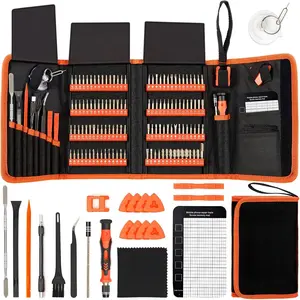 Precision Screwdriver Set 142-Piece Electronic Repair Tool Kit with Torx T5 T6 T8 T15, Triwing Y000, Star P5, Gamebit, Tech Toolkit for Computer, Laptop, iPhone, Nintendo, PS5, Ring, Orange