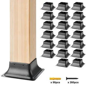 【SummerFinds】VEVOR 4x4 Post Base 20Pcs,  , Internal 3.6"x3.6" Heavy Duty Powder-Coated Steel Post Bracket Fit for Standard Wood Post Anchor, Decking Post Base for Deck Porch Handrail Railing Support