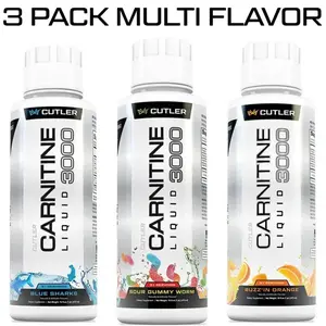 Cutler Nutrition 3 X Multi Flavor Carnitine Liquid 3000Energy Sport Beverage Drink Variety Pack