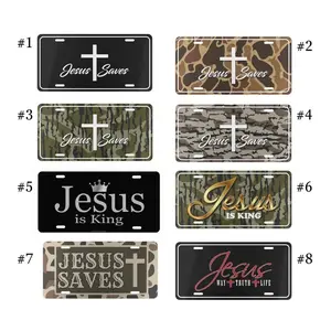Christian Jesus Saves License Plate, Faith Based 12x6 Aluminum Vanity Tag, Religious Car Decor Gift for Truck Car, Car Accessories