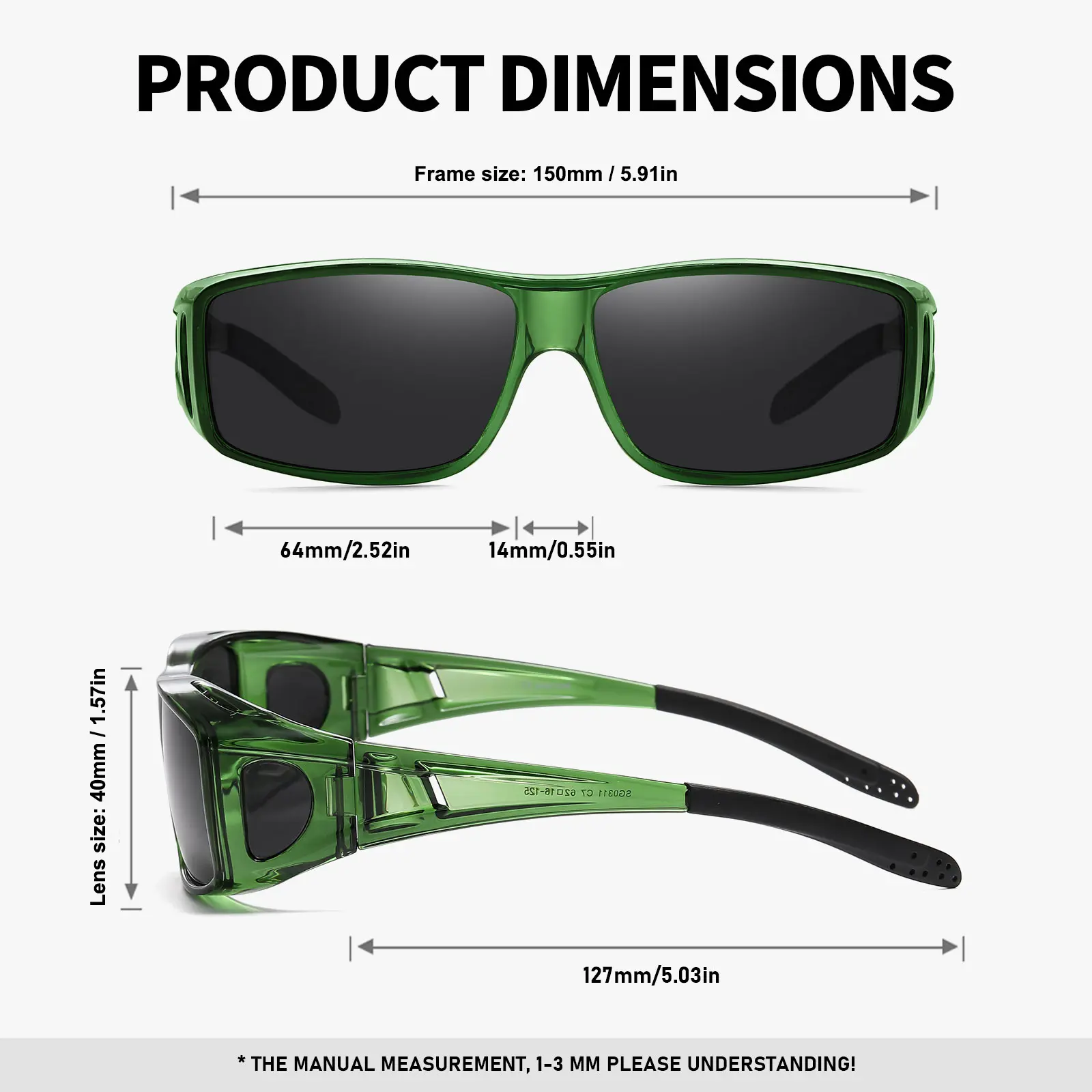 Polarized Fit Over Sunglasses with TR90 Frame and UV400 Protection Amazon.com: DUCO Fit Over Sunglasses Wraparound Sunglasses  main image 3