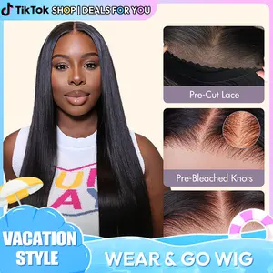 Silky Straight Glueless Wigs Human Hair | Wear And Go Blonde Highlight Lace Front Wig #Glueless Wigs Human Hair #Deals For You Days