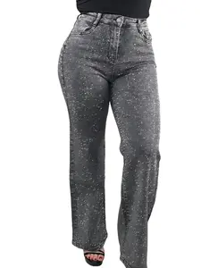 Becky's Grey Rhinestone Jeans - Straight Fit True To Size
