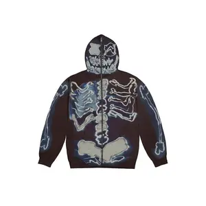 Travis Scott Cactus Jack For Fragment Skeleton Graffiti Full Zip Hoodie Multi (men) by StockX