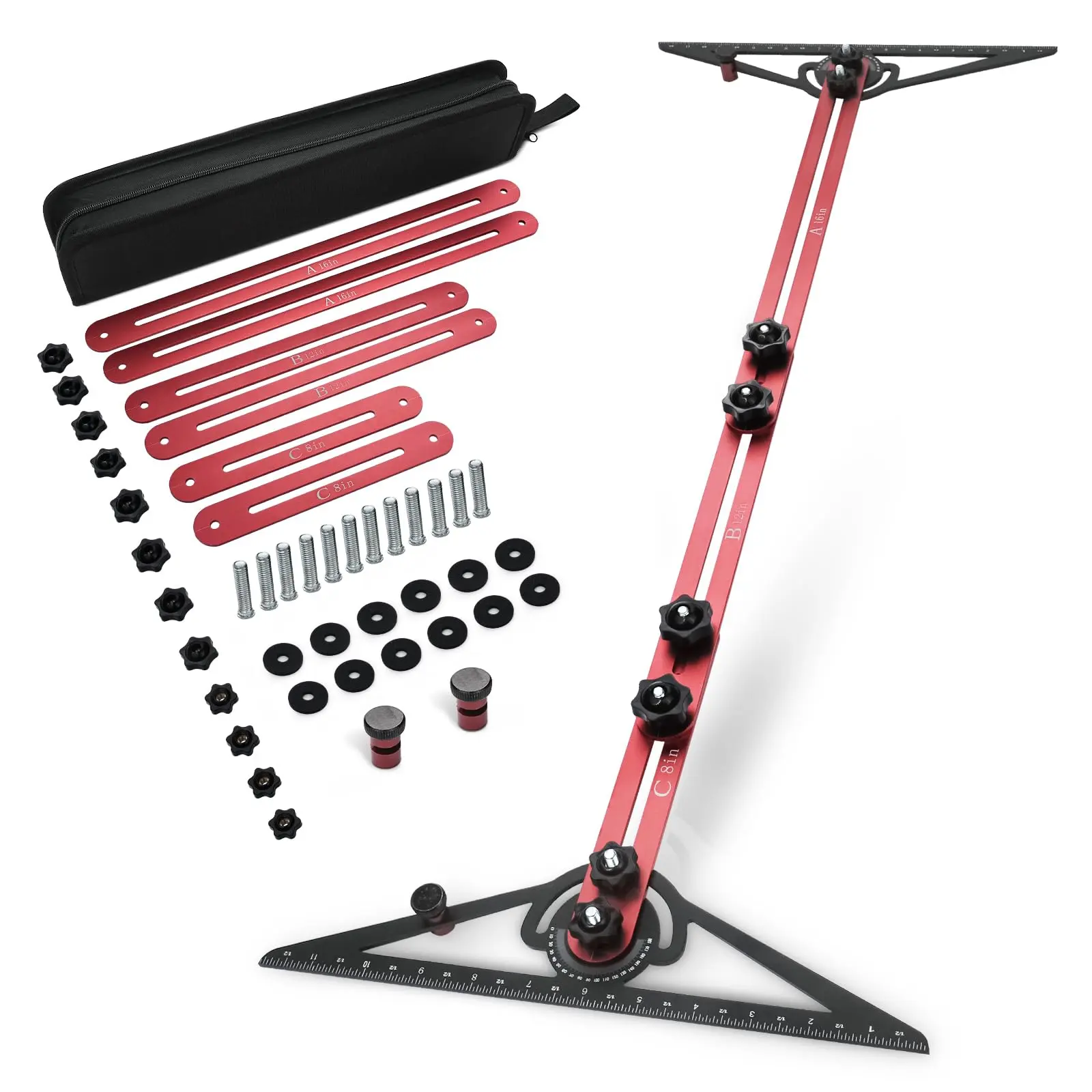 Stair Tread Jig, 10-60 Inch Adjustable Aluminum Stair Template Tool Stair gauge, jig & scribe tool